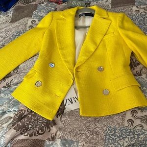 Yellow zara blazer